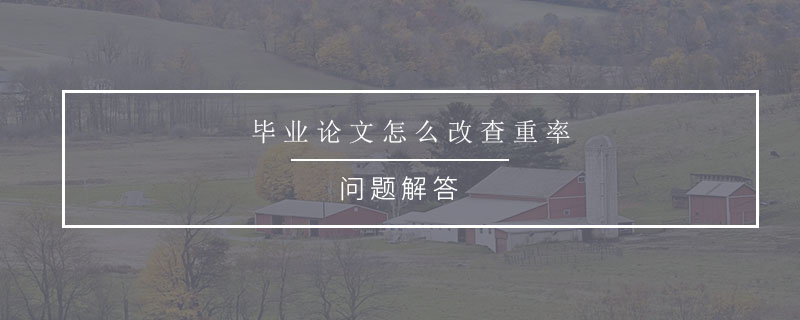 畢業(yè)論文怎么改查重率