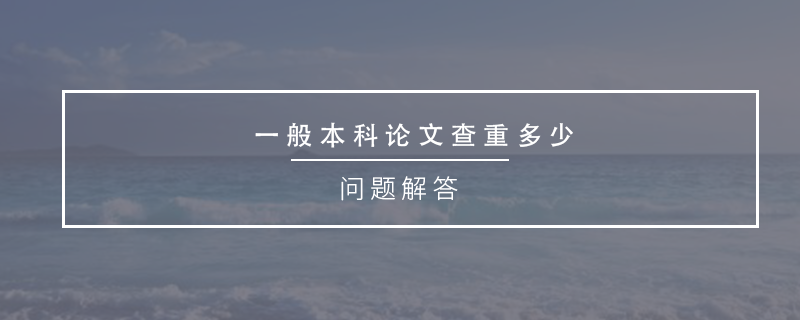 一般本科論文查重多少