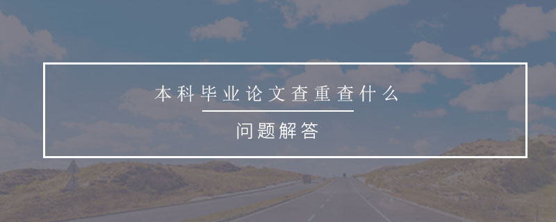 本科畢業(yè)論文查重查什么